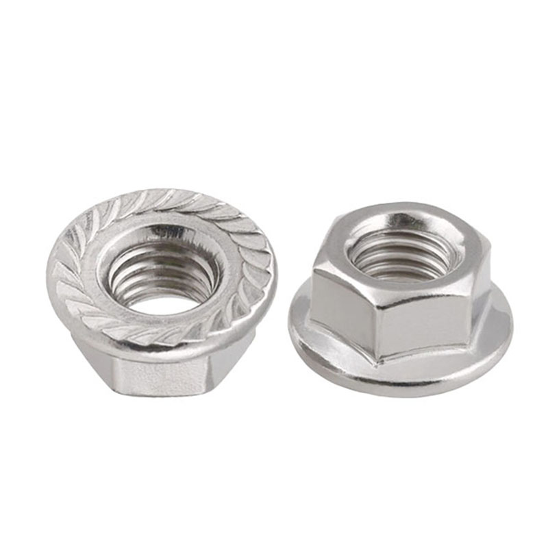 Direct Sale Fastener Serrated Knurled Stainless Steel 304 316 Hex Flange Nut