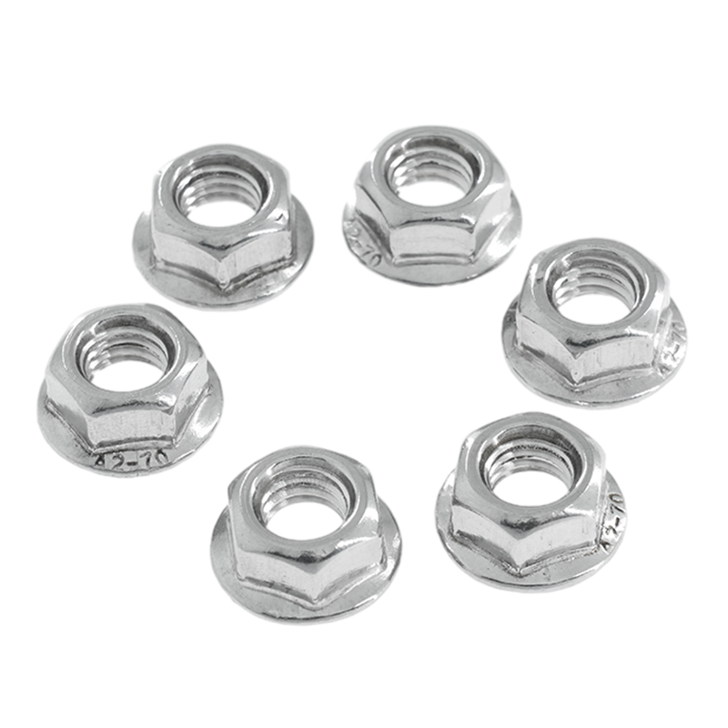 Direct Sale Fastener Serrated Knurled Stainless Steel 304 316 Hex Flange Nut